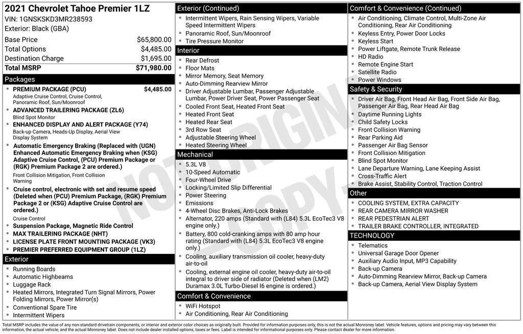 Certified 2021 Chevrolet Tahoe Premier w/ Premium Package AWD/4WD image 5