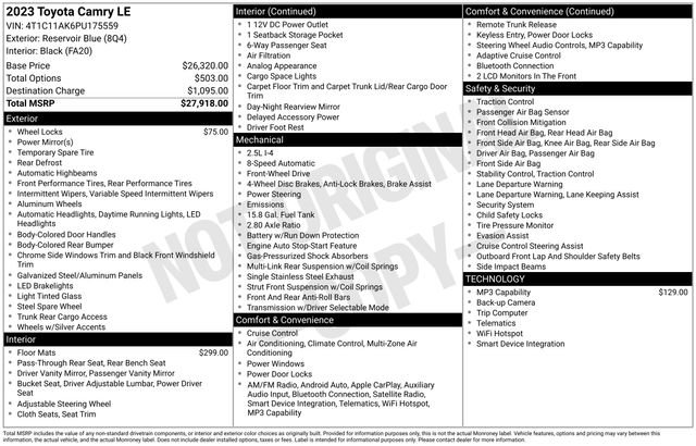 Certified 2023 Toyota Camry LE FWD image 34