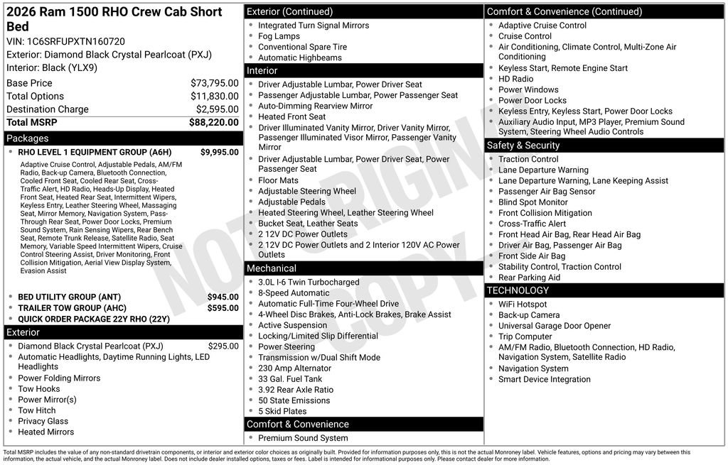 Used 2026 RAM 1500 RHO w/ RHO Level 1 Equipment Group AWD/4WD image 9