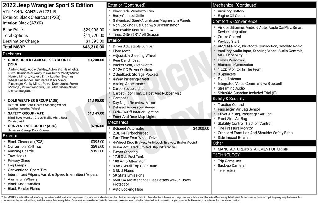 Used 2022 Jeep Wrangler Sport S image 2