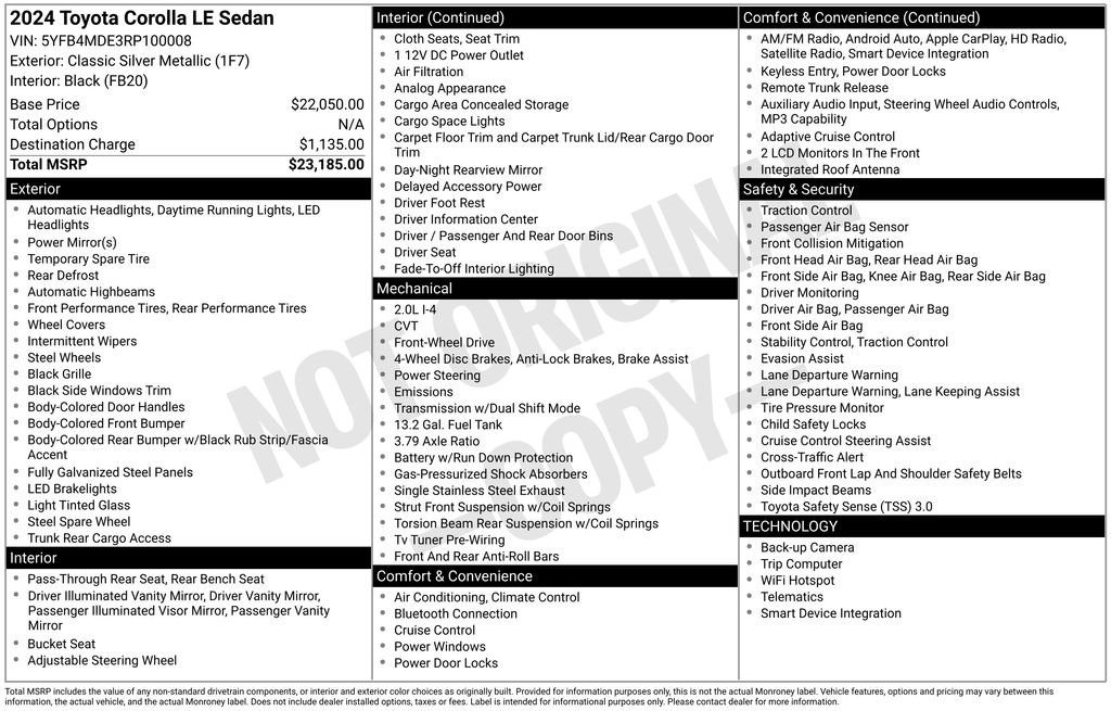 Certified 2024 Toyota Corolla LE image 7