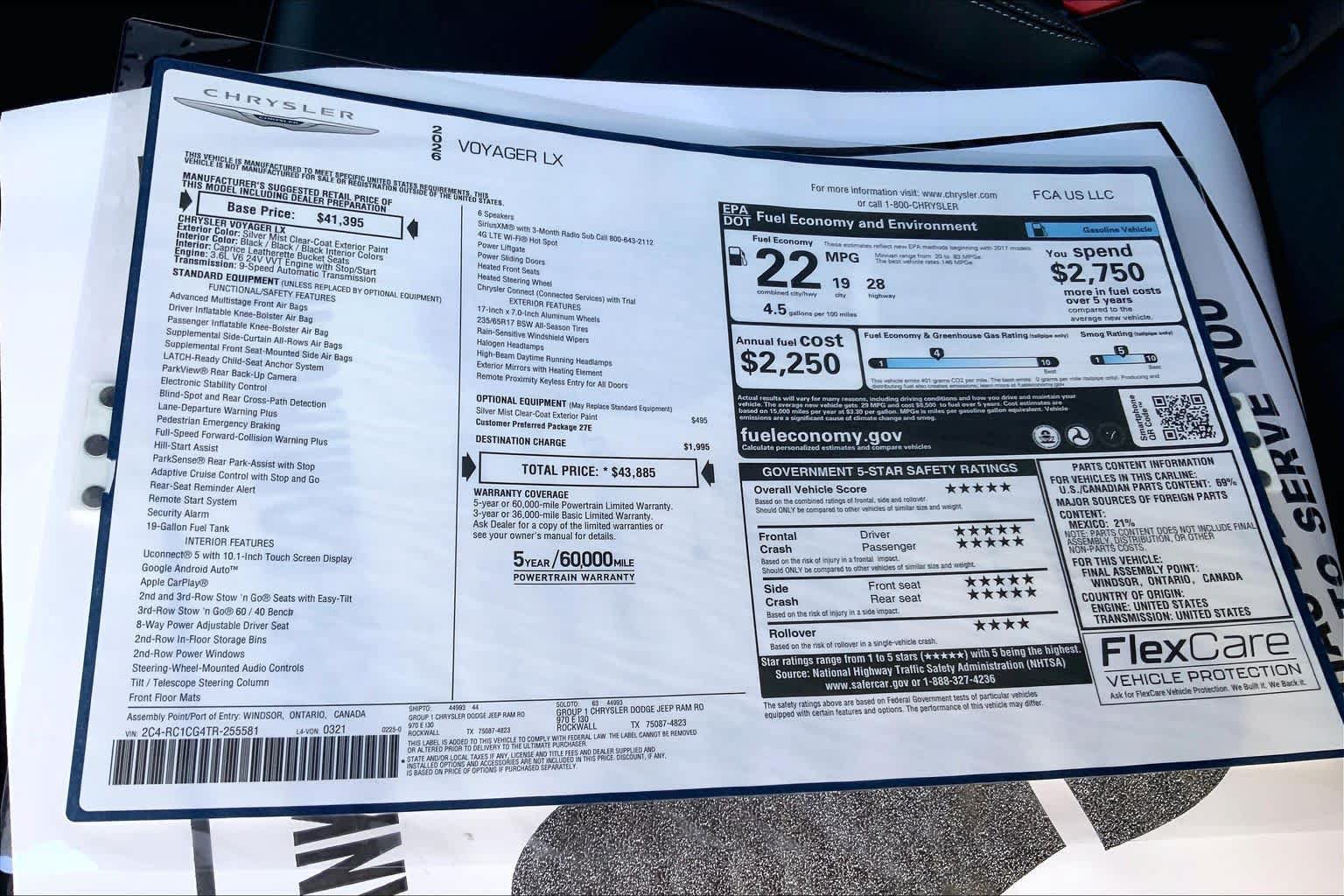 New 2026 Chrysler Voyager LX FWD image 19