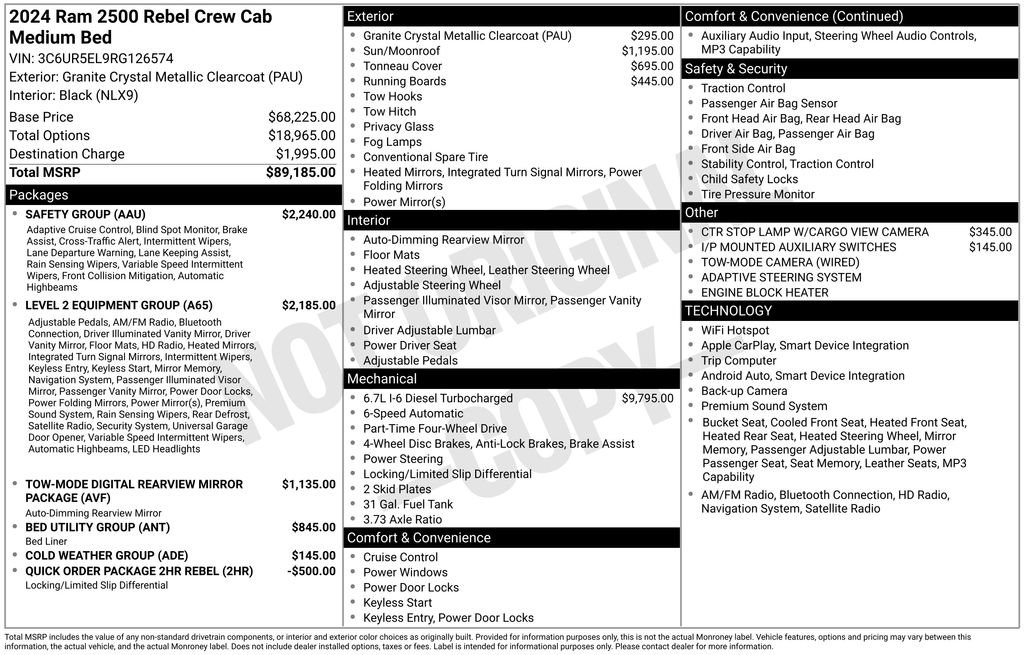 Used 2024 RAM 2500 Rebel w/ Safety Group image 3