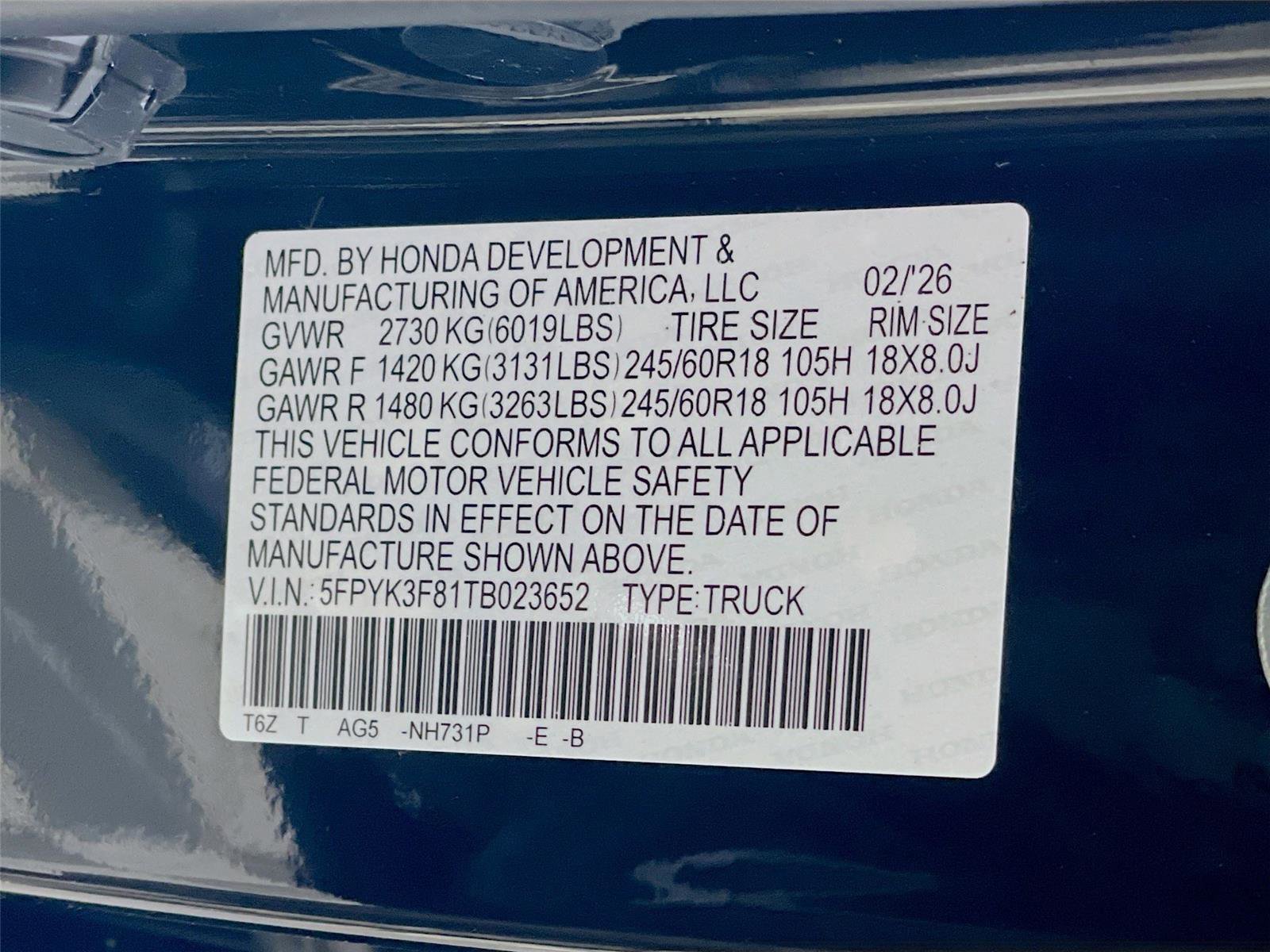 New 2026 Honda Ridgeline Black Edition image 23