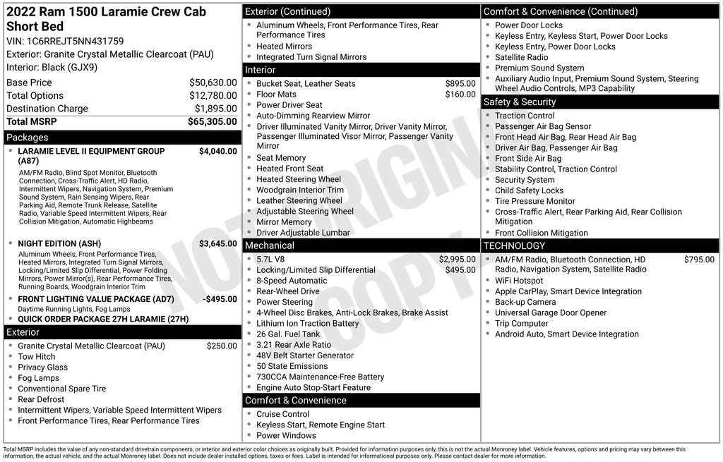 Certified 2022 RAM 1500 Laramie RWD image 9