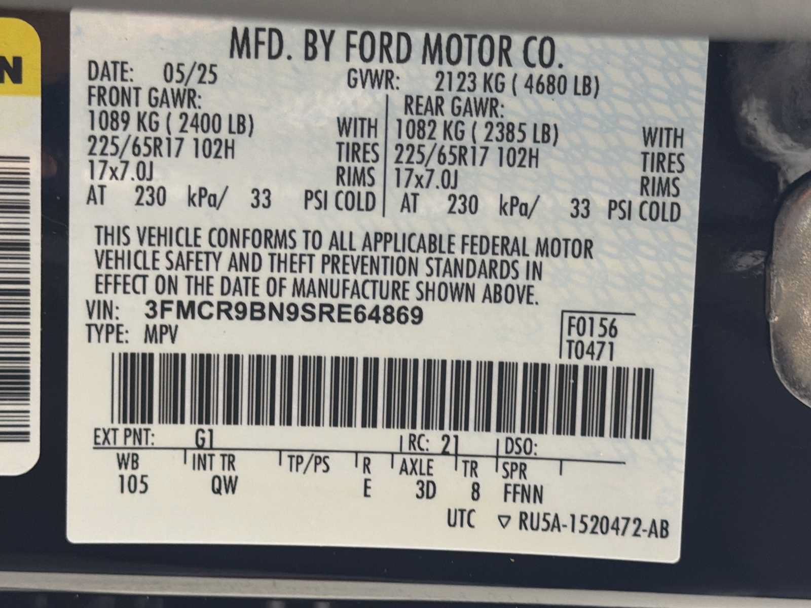 Certified 2025 Ford Bronco Sport Big Bend AWD/4WD image 30