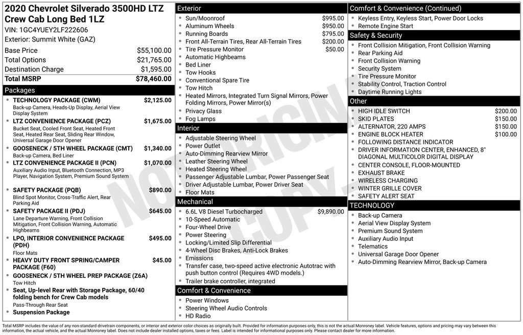 Used 2020 Chevrolet Silverado 3500 LTZ w/ Technology Package image 6