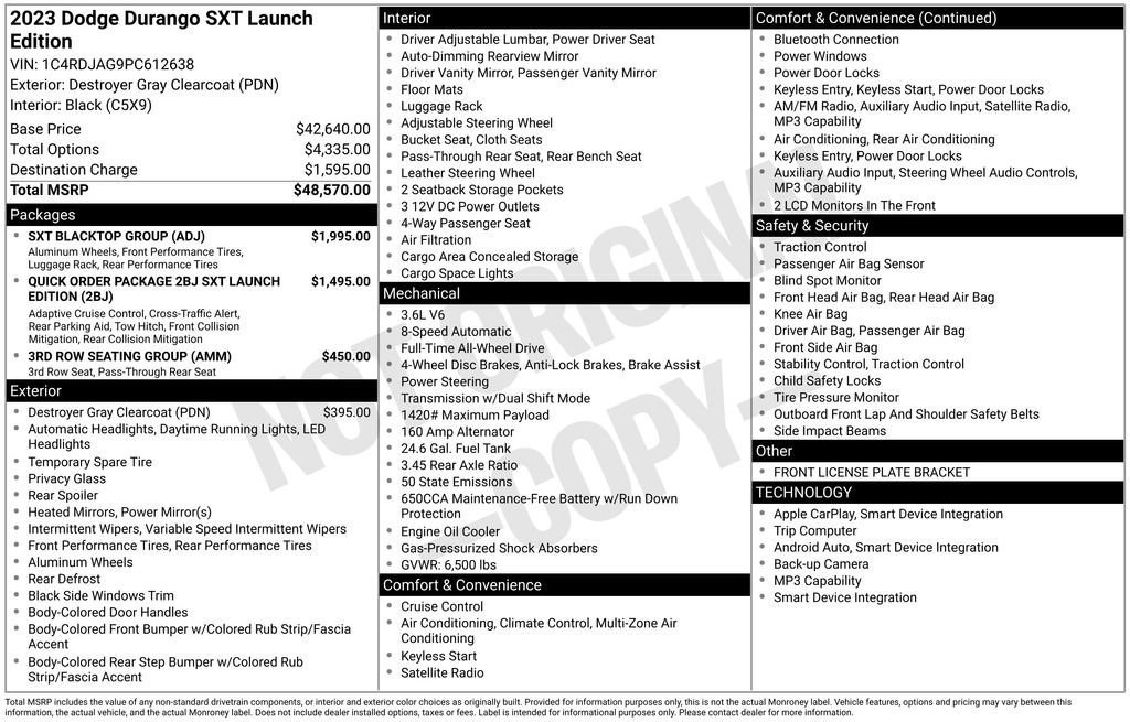Used 2023 Dodge Durango SXT Launch Edition w/ SXT Blacktop Group AWD/4WD image 4