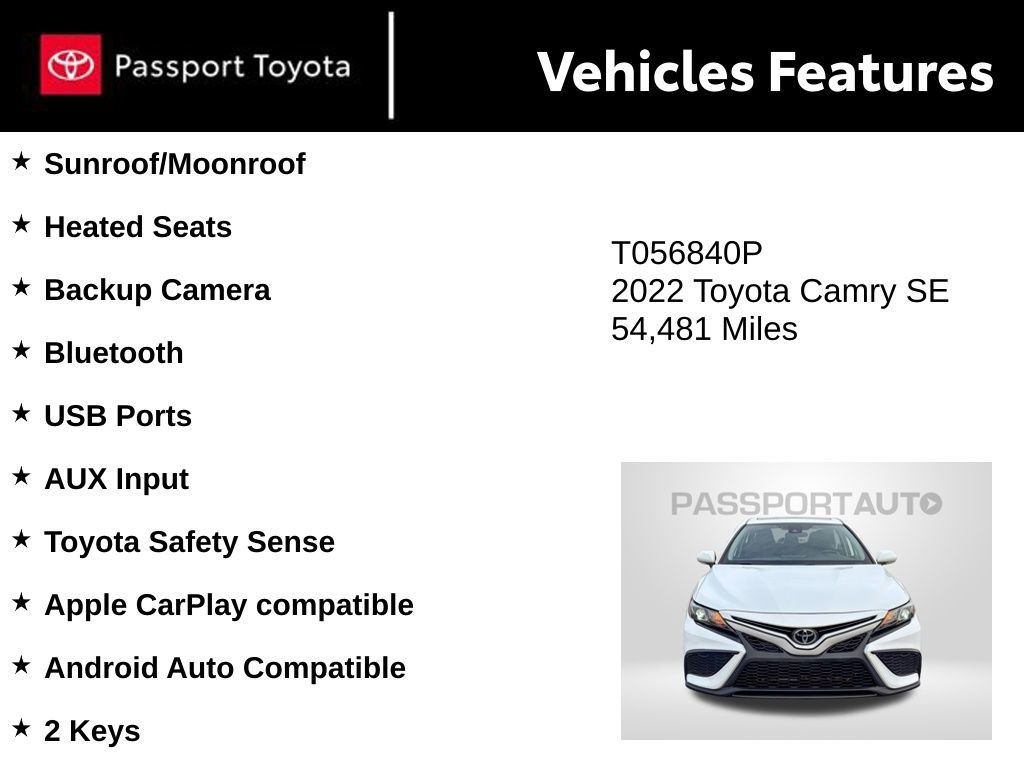 Used 2022 Toyota Camry SE image 9
