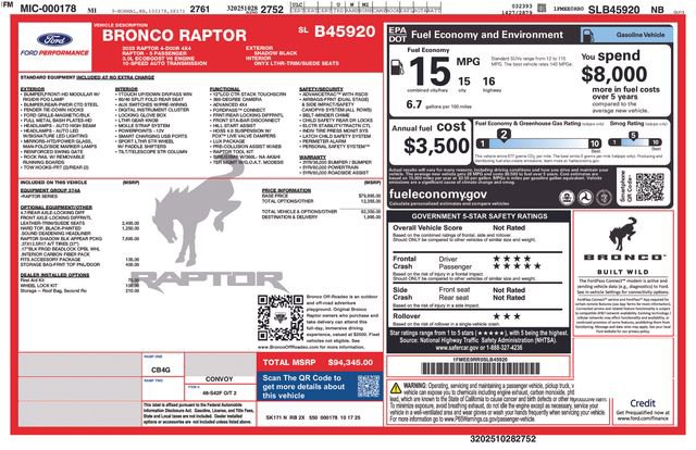 New 2025 Ford Bronco Raptor image 4