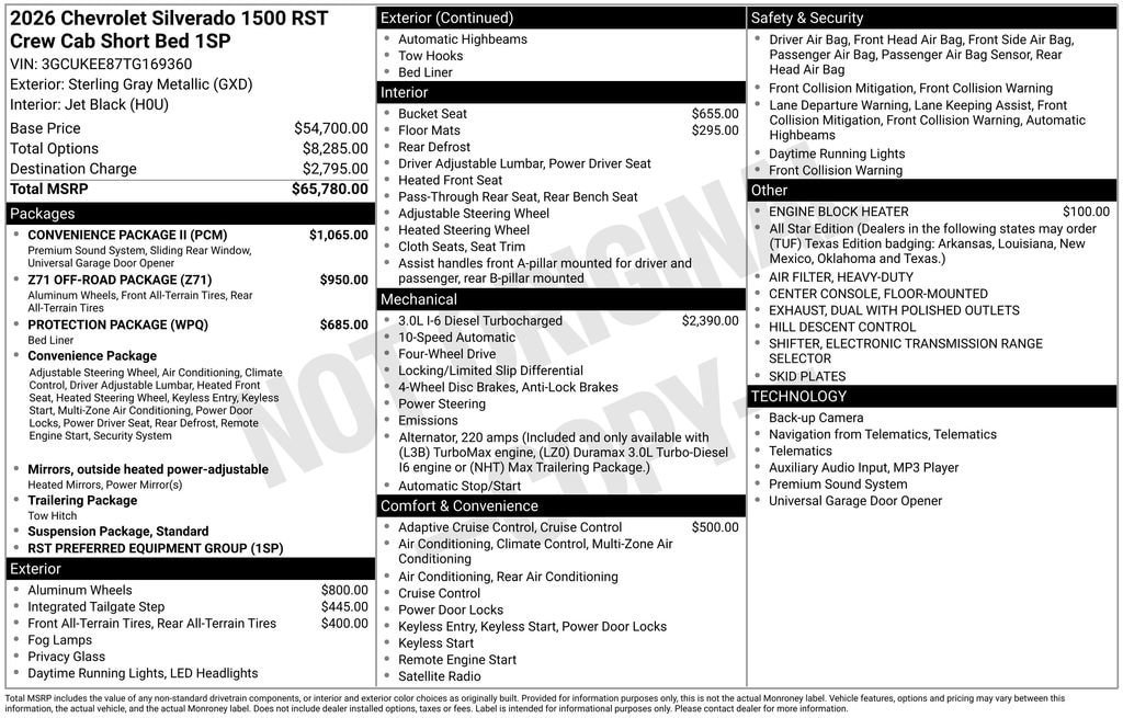 New 2026 Chevrolet Silverado 1500 RST w/ Convenience Package II AWD/4WD image 5