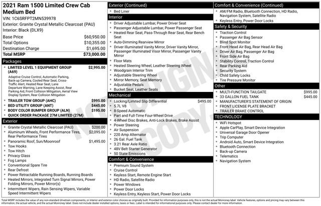 Used 2021 RAM 1500 Limited AWD/4WD image 33