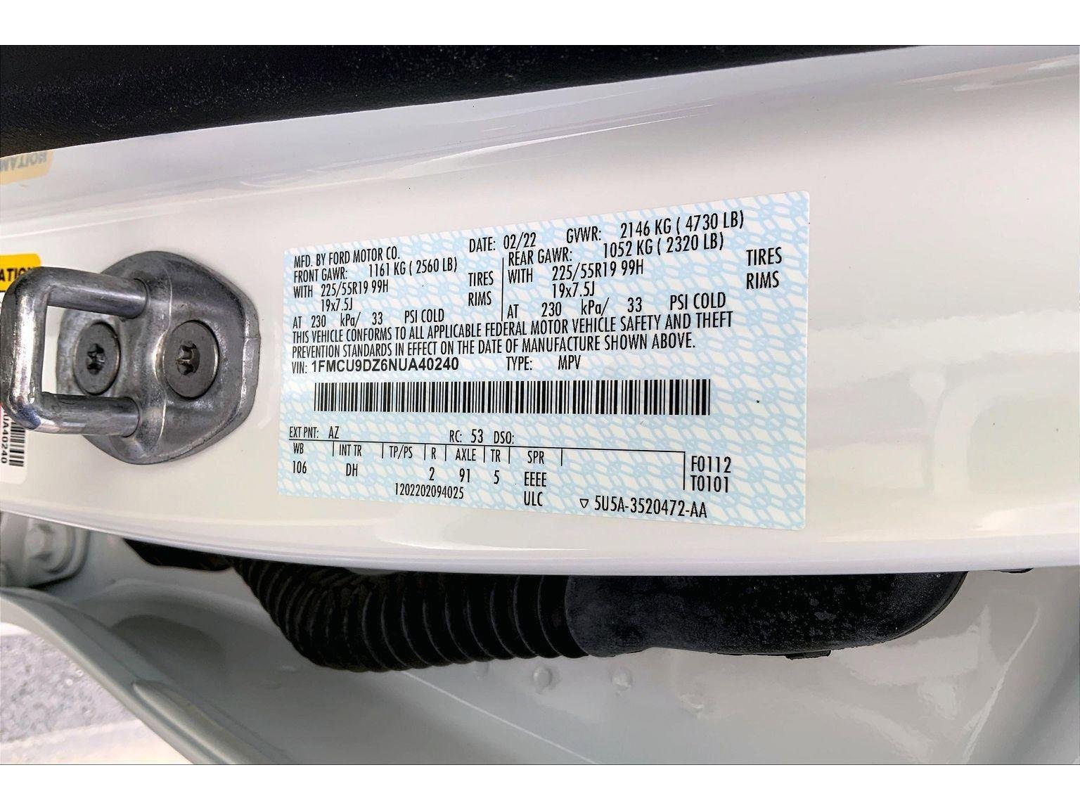 Used 2022 Ford Escape Titanium w/ Titanium Elite Package image 32