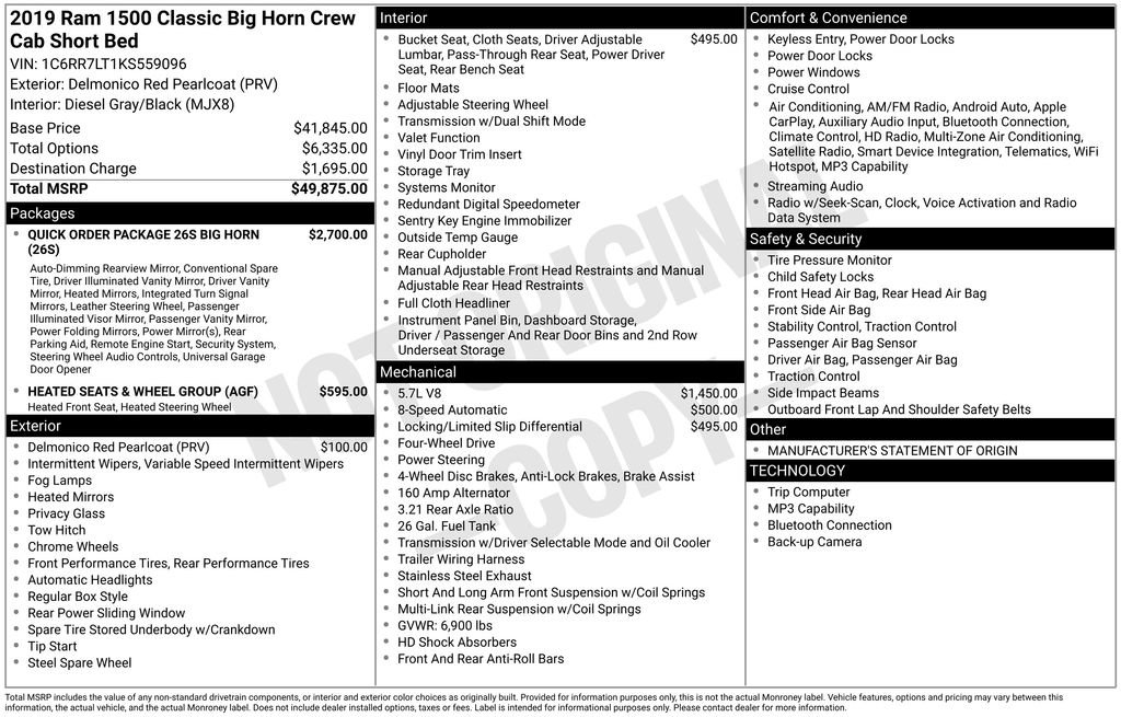 Used 2019 RAM 1500 Big Horn AWD/4WD image 16