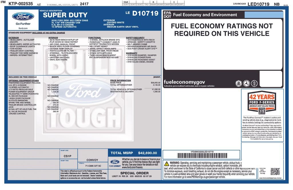 Used 2020 Ford F350 XL w/ Power Equipment Group image 9