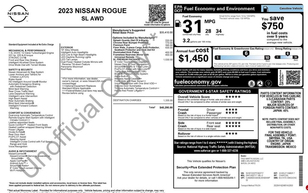 Used 2023 Nissan Rogue SL w/ SL Premium Package AWD/4WD image 2