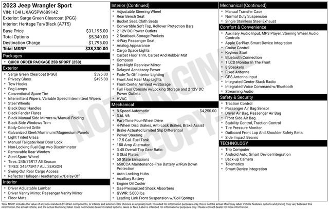 Used 2023 Jeep Wrangler Sport image 27