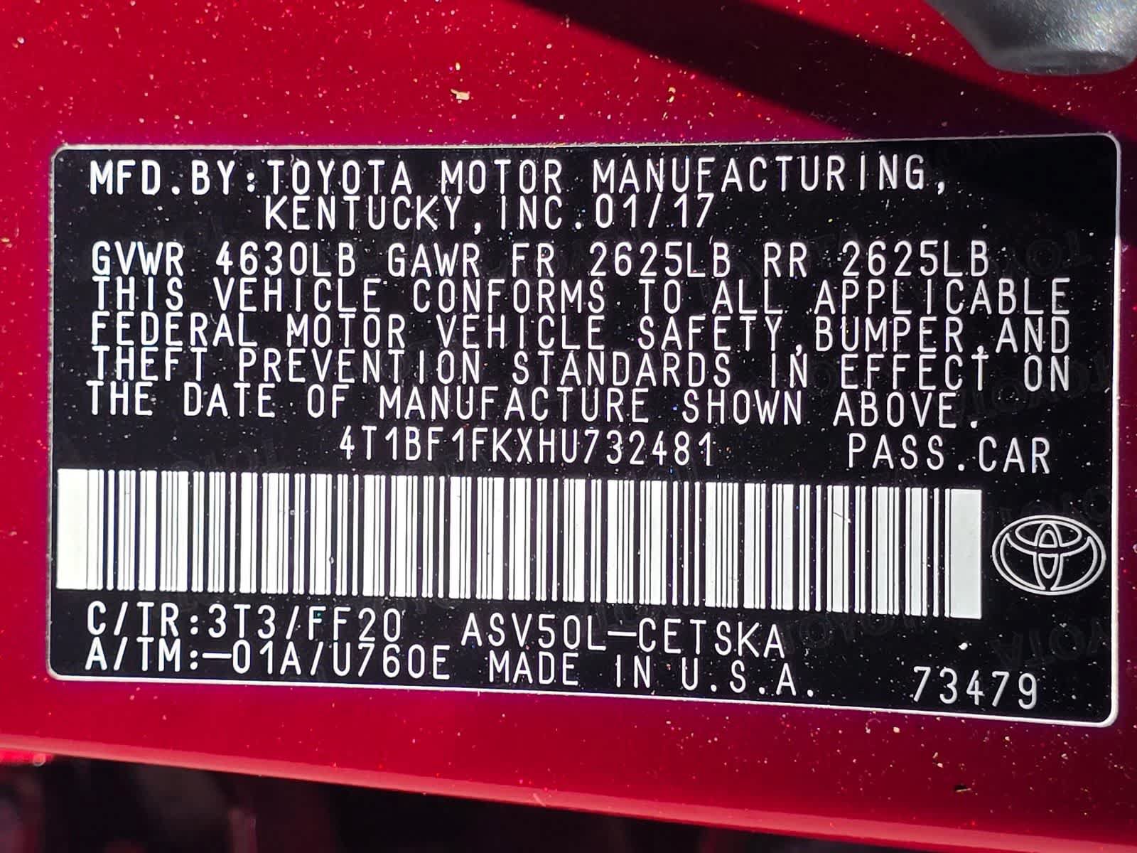 Used 2017 Toyota Camry SE w/ Protection Package (Q2) FWD image 28