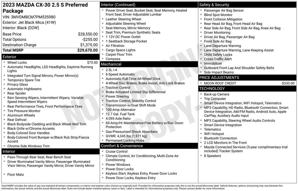 Used 2023 MAZDA CX-30 AWD 2.5 S w/ Preferred Package image 11