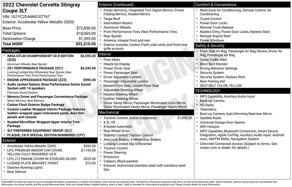 Used 2022 Chevrolet Corvette Stingray Premium Cpe RWD image 2