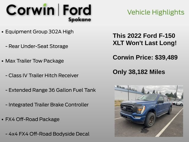 Used 2022 Ford F150 XLT w/ Equipment Group 302A High AWD/4WD image 14