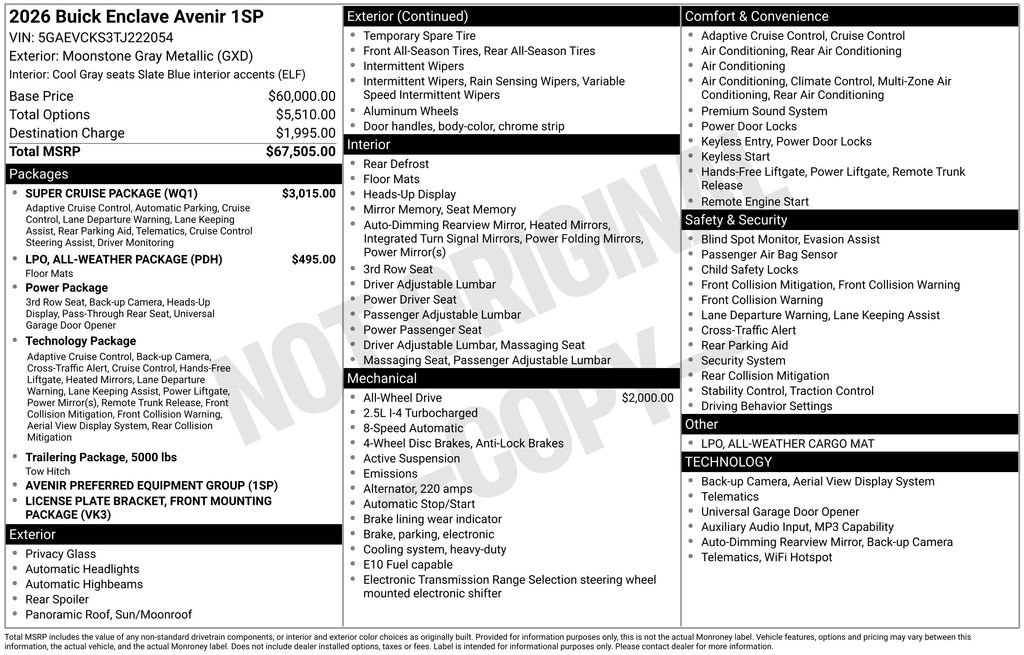 New 2026 Buick Enclave Avenir w/ Super Cruise Package image 8