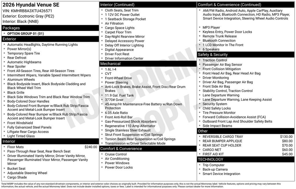 New 2026 Hyundai Venue SE image 5