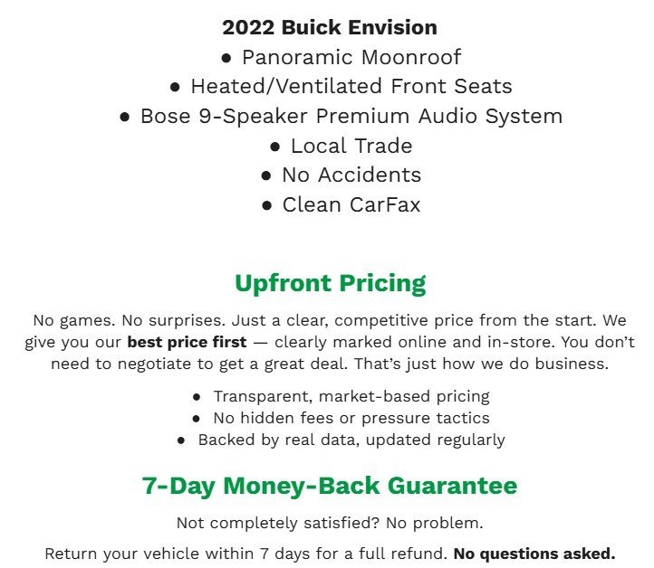 Used 2022 Buick Envision Avenir w/ Safety Package image 2