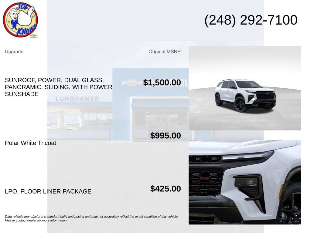 New 2026 Chevrolet Traverse RS w/ LPO, Floor Liner Package AWD/4WD image 5