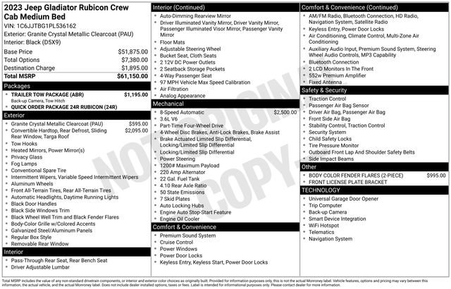 New 2023 Jeep Gladiator Rubicon w/ Trailer Tow Package image 15