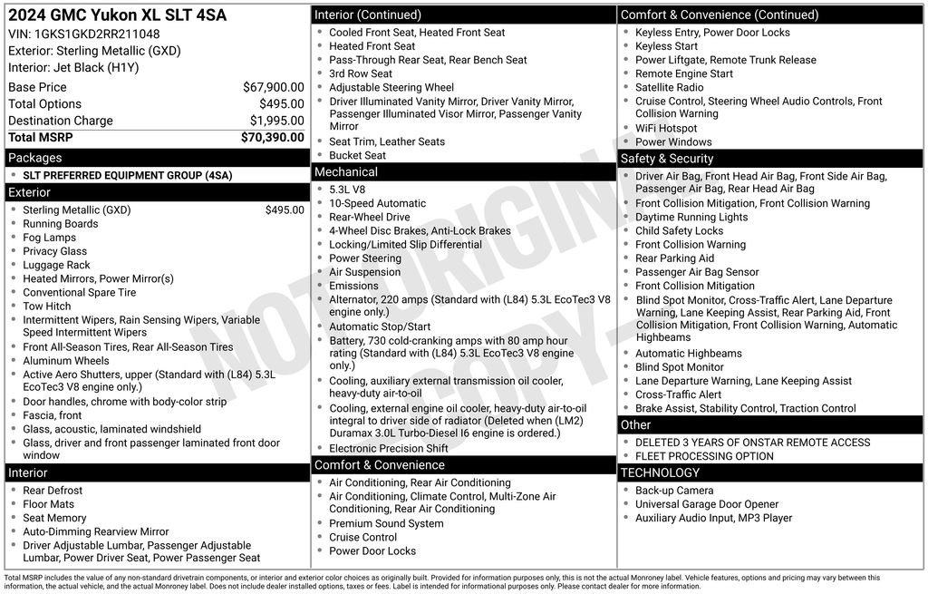 Used 2024 GMC Yukon XL SLT RWD image 10