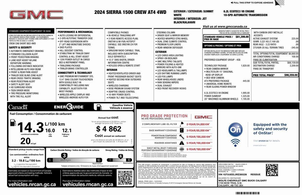 Used 2024 GMC Sierra 1500 AT4 w/ Technology Package image 4