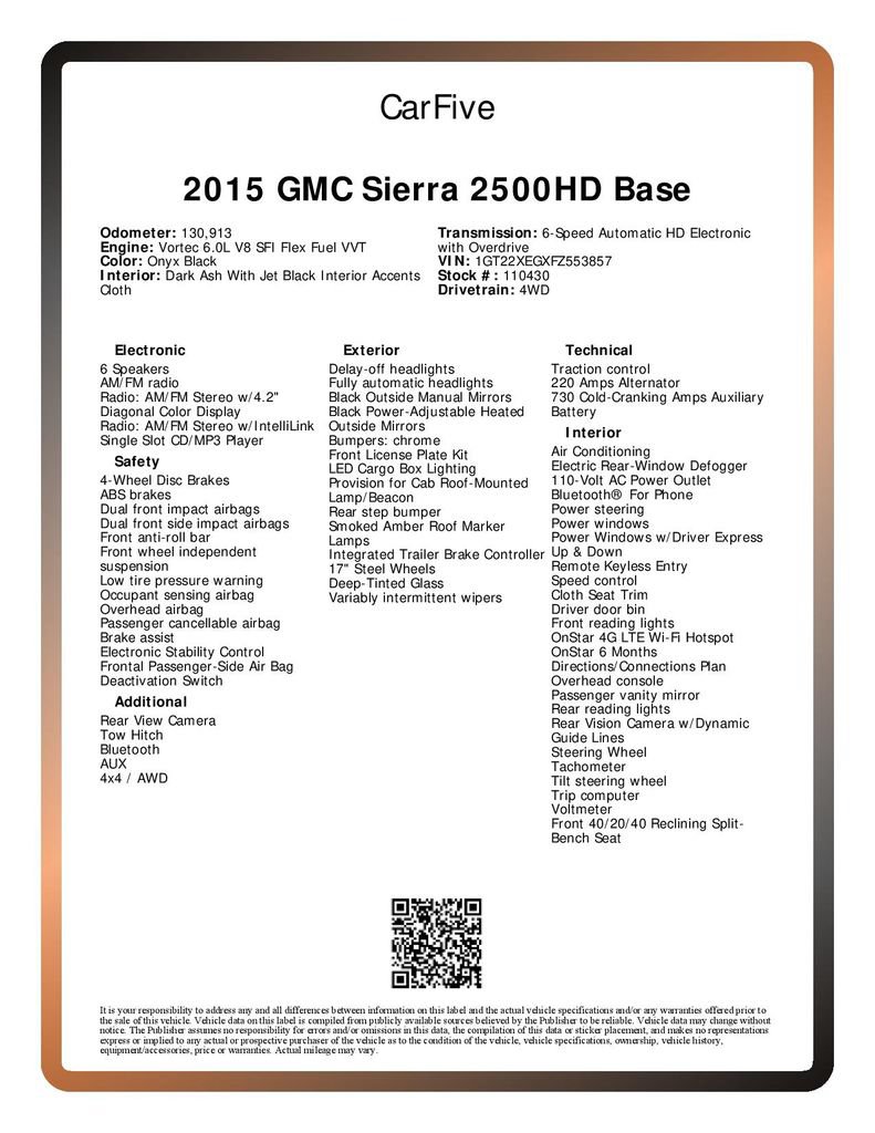 Used 2015 GMC Sierra 2500 4x4 Double Cab w/ Sierra Convenience Package image 29