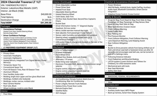 Used 2024 Chevrolet Traverse LT image 3