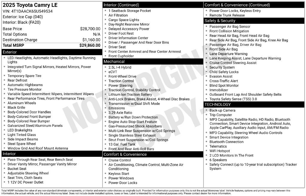 Certified 2025 Toyota Camry LE FWD image 27