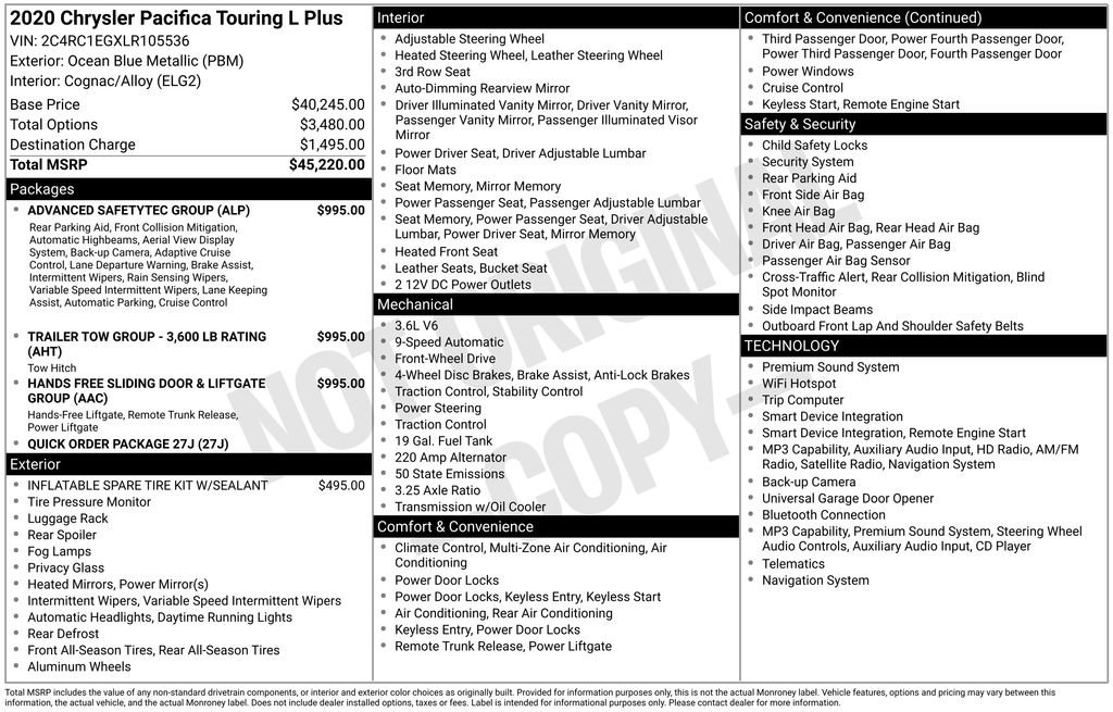 Used 2020 Chrysler Pacifica Touring-L Plus FWD image 4