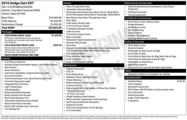 Used 2016 Dodge Dart SXT w/ Sun/Sound Group FWD image 31