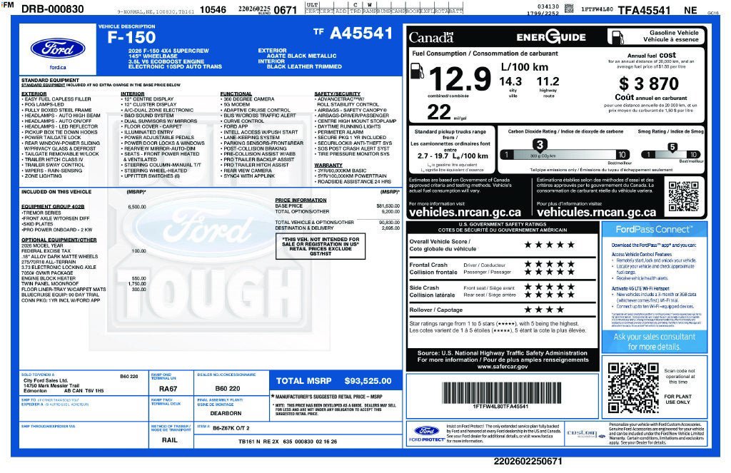 Used 2026 Ford F150 Tremor w/ Equipment Group 402B MID AWD/4WD image 3