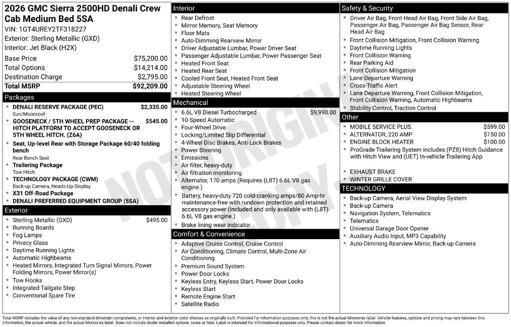 New 2026 GMC Sierra 2500 Denali w/ Denali Reserve Package AWD/4WD image 42