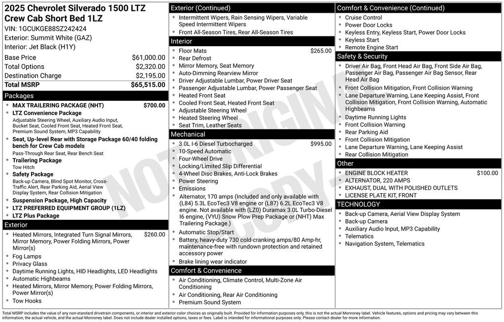 Used 2025 Chevrolet Silverado 1500 LTZ w/ Max Trailering Package AWD/4WD image 83