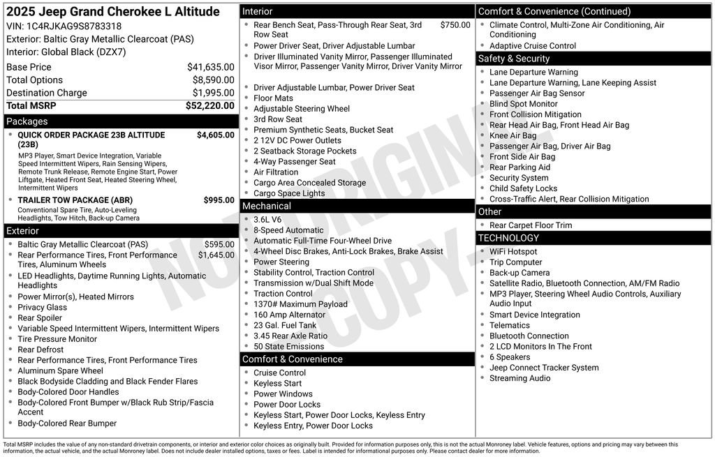 New 2025 Jeep Grand Cherokee L Laredo AWD/4WD image 3