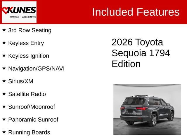 New 2026 Toyota Sequoia 1794 Edition w/ TRD Off-Road Package AWD/4WD image 3