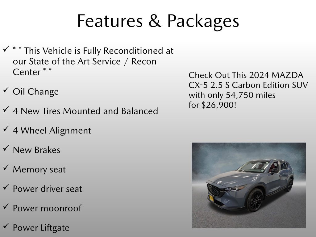 Certified 2024 MAZDA CX-5 Carbon Edition AWD/4WD image 4