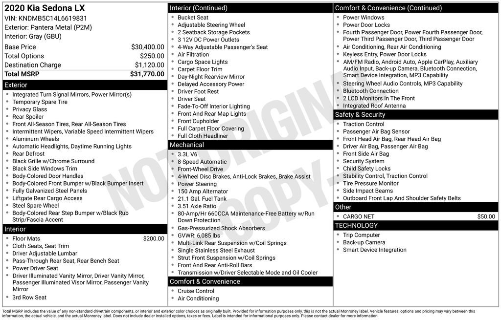 Used 2020 Kia Sedona LX image 7