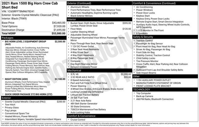 Used 2021 RAM 1500 Big Horn AWD/4WD image 10