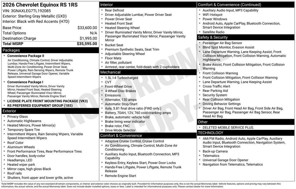 Used 2026 Chevrolet Equinox RS FWD image 2