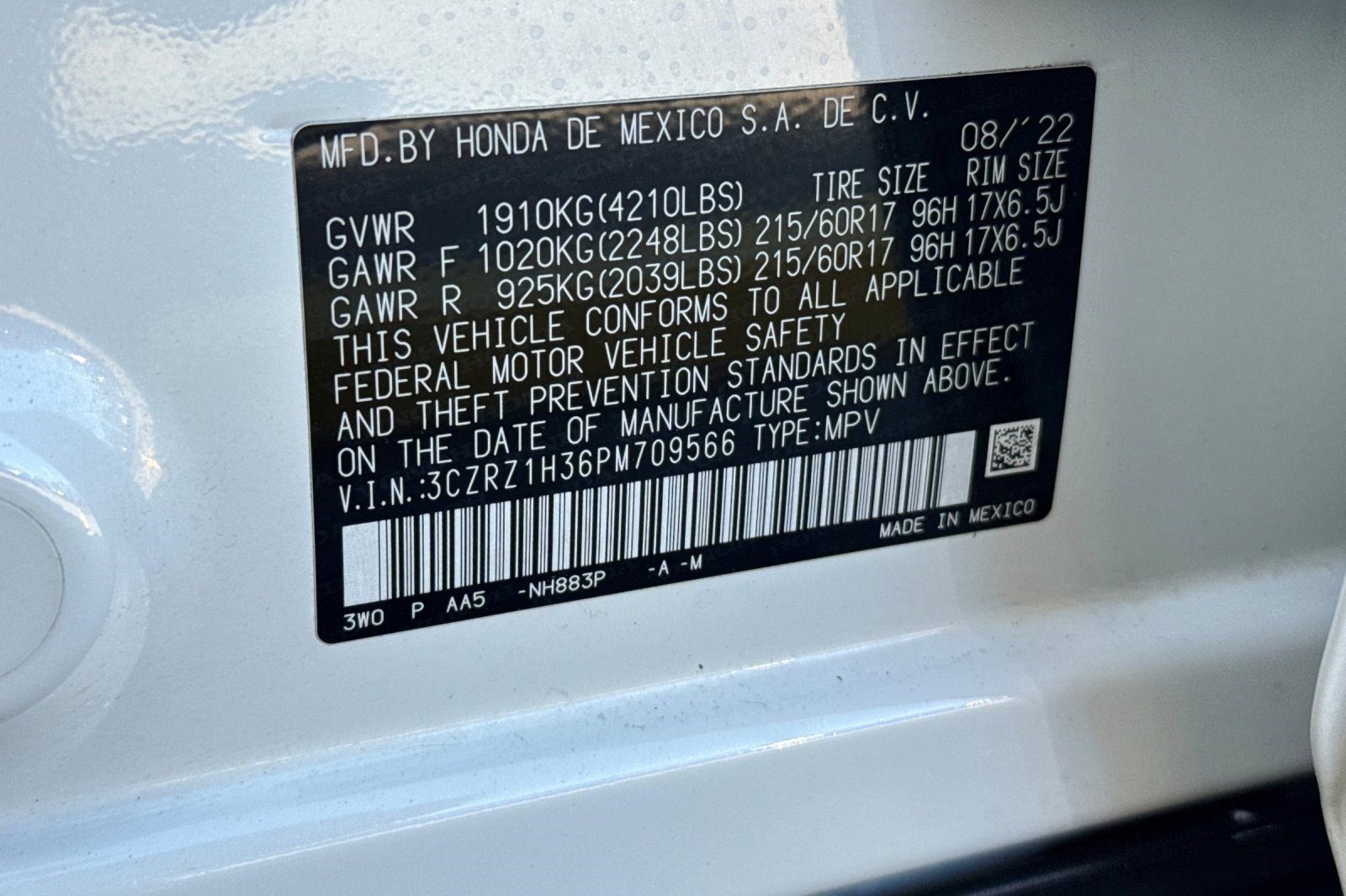 Certified 2023 Honda HR-V LX image 22