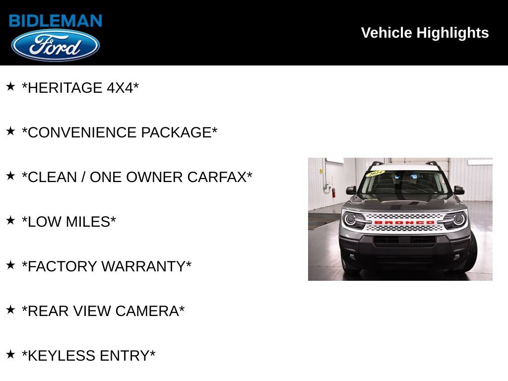 Used 2025 Ford Bronco Sport Heritage w/ Convenience Package AWD/4WD image 9