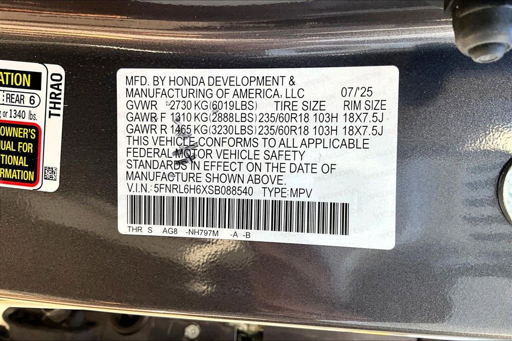 Certified 2025 Honda Odyssey EX-L image 16