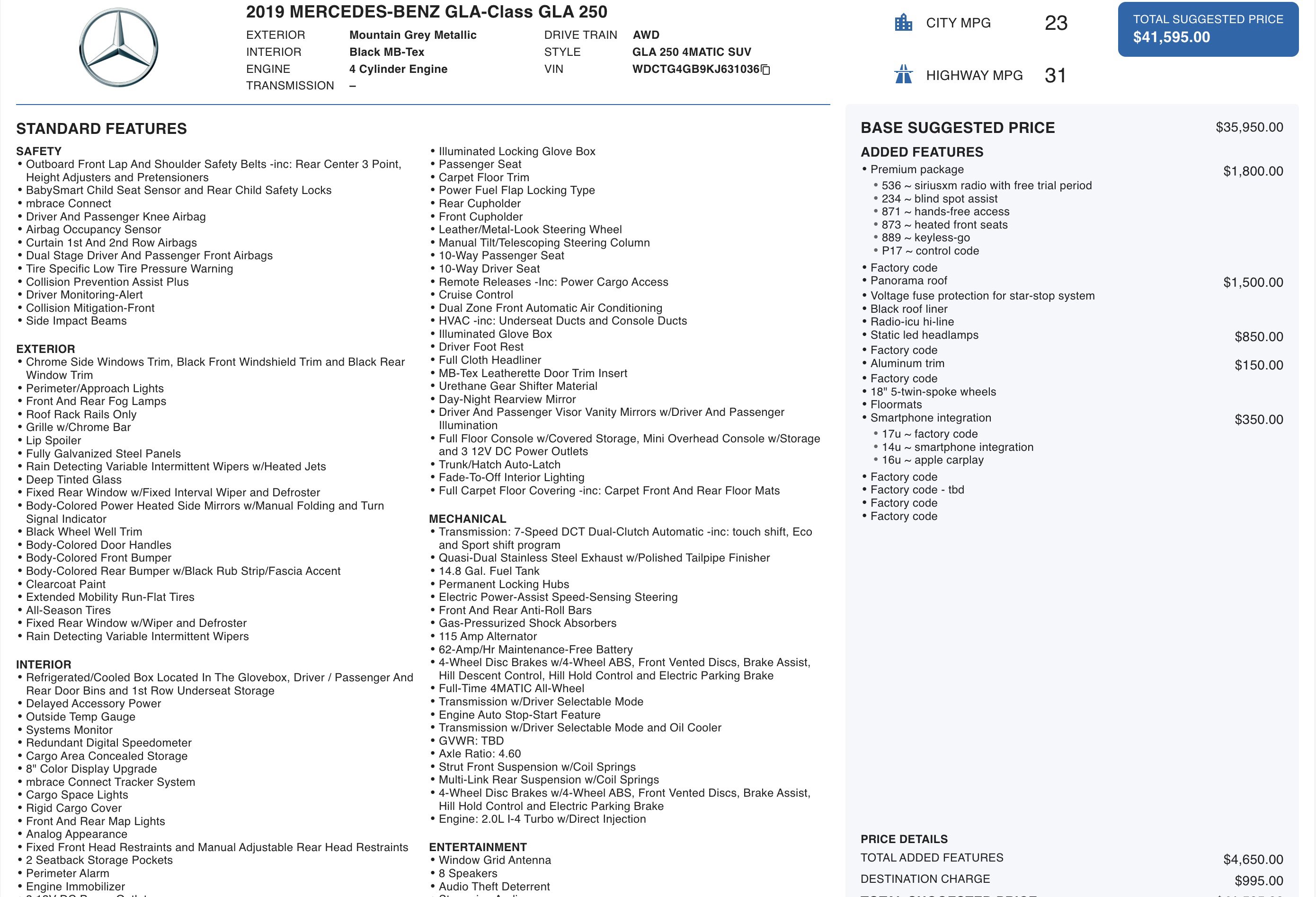 Used 2019 Mercedes-Benz GLA 250 4MATIC image 2